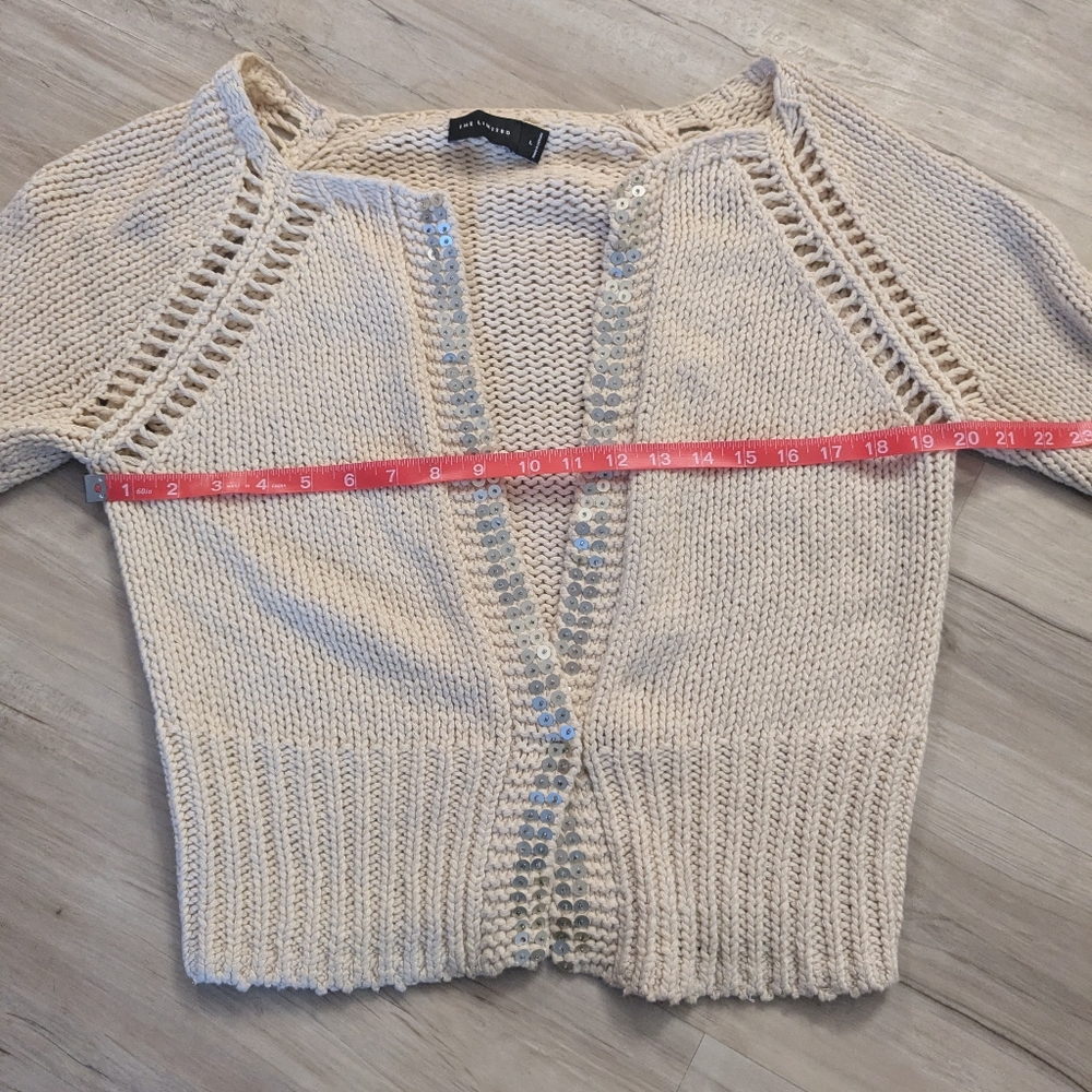 The Limited Cream Open-Knit Short Sleeve Cardigan - Picture 2 of 5